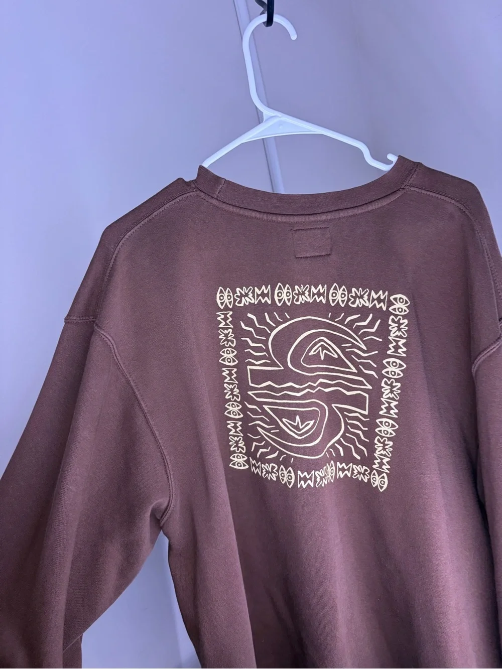 Quiksilver Men's Brown Crewneck Sweatshirt